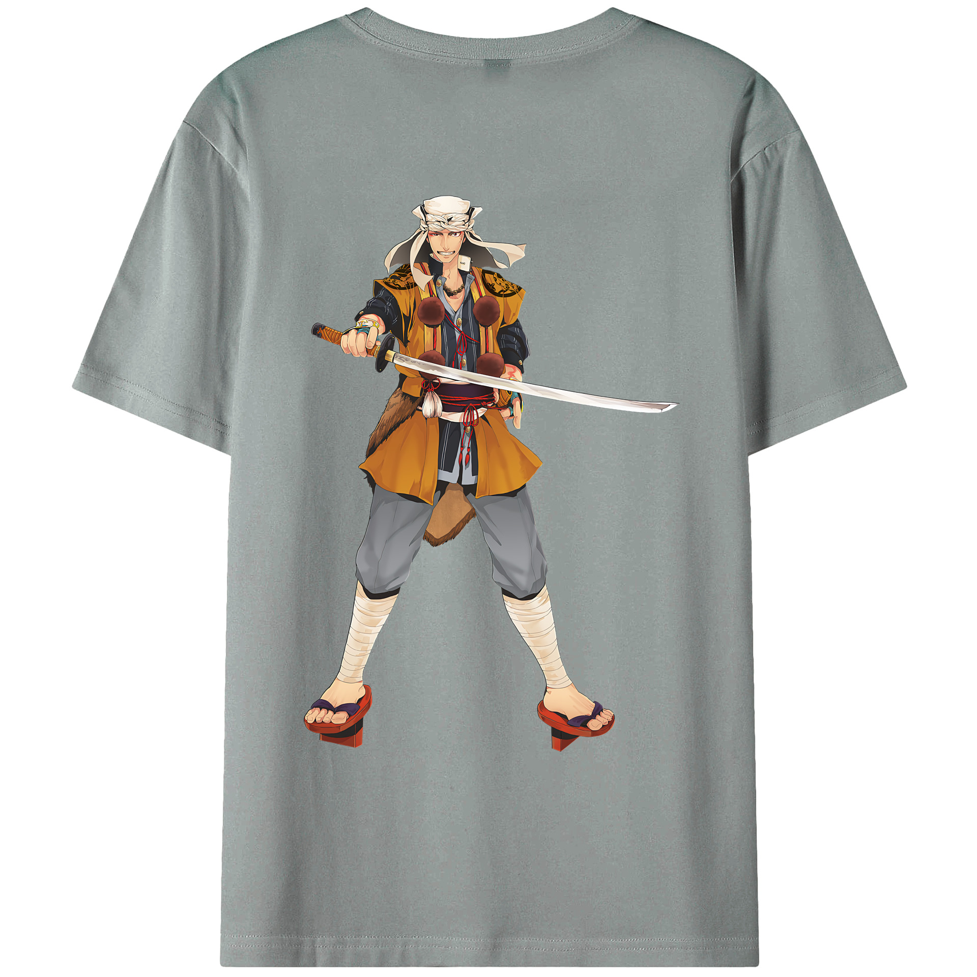 （画像用） 刀剣乱舞 Touken Ranbu 綿100％ メンズ半袖Tシャツ（バックプリント） 通気性